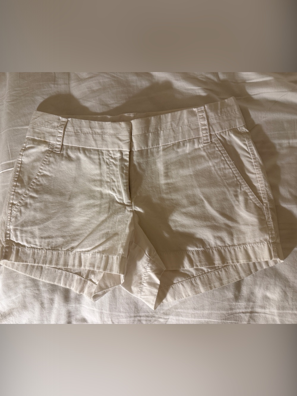 J. Crew Factory Women’s Cotton Chino Shorts in White